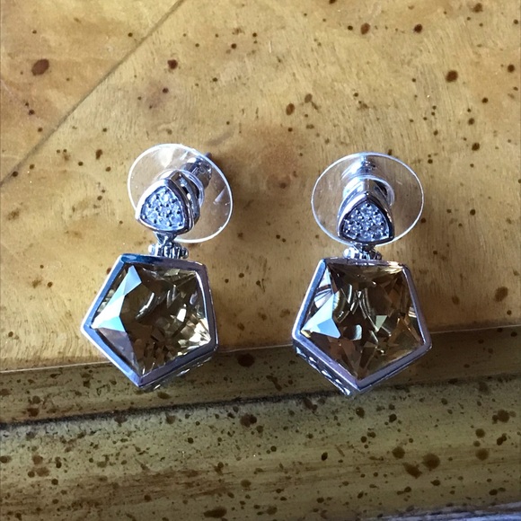 Brazilian Citrine Sterling Silver Dangle Earrings - Picture 1 of 7